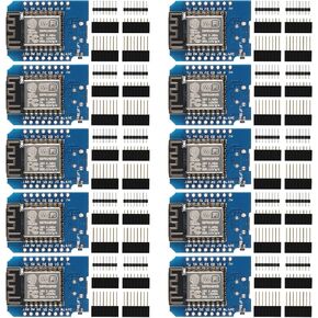 10pcs ESP8266 ESP-12F NodeMcu Mini Wireless D1 Module NodeMcu Lua 4M Bytes WLAN WiFi Internet Development Board Compatible with WeMos D1 Mini NodeMcu