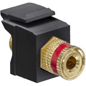 Leviton 40833-BER Coupler Binding Post RED Stripe Black, Image