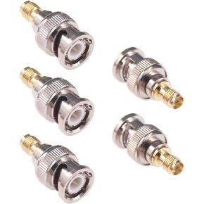 5pcs BNC Male to SMA Female RF Coax Adapter BNC to SMA Coaxial Connector Adapter(F22-5)