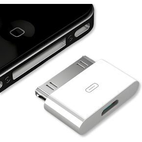8 Pin Female to 30 Pin Male Adapter | Charge & Sync Connector | Compatible with Smartphones, Tablets, Cars, Sound-Docks and More | White