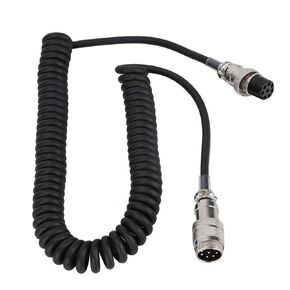 Mic Cable Male to Female Cord, Handy Coiled Extension Microphone Cable for Transceivers with 8 pin Circular Microphone Connectors and Radio Transceiver Equipment
