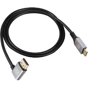 RIIEYOCA 90 درجة زاوية أسفل UHD 8K HDMI ذكر إلى Mini HDMI ذكر 18 جيجابت في الثانية كابل ممتد عالي السرعة 2.1 يدعم 8k@60 هرتز، 1080p، ARC، ثلاثي الأبعاد، لـ DVR، HDTV، (زاوية سفلية، 0.5 متر)
