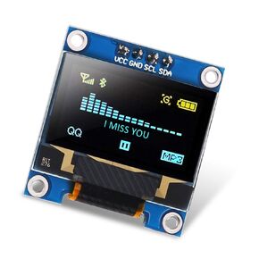 6PCS 0.96’’ OLED Display Module 12864 128x64 Pixel LCD White Light SSD1306 Driver Board I2C Serial 0.96 inch IIC Chip 4 Pin Self-Luminous Display Board Compatible with Raspberry Pi