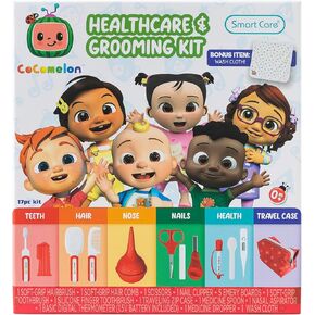 Cocomelon Healthcare & Grooming Kit for Baby Essentials Kit, Newborn Essentials Must Haves, includes Thermometer, Medicine Dropper, Grooming Tools & More
