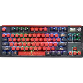 Glacier Skyloong GK87 Pro Lite TKL Layout Wireless/Wired Detachable USB-C Hot Swappable Mechanical Keyboard with Mini Display Screen and Knob, Split Space Bar Compatible (Matcha)