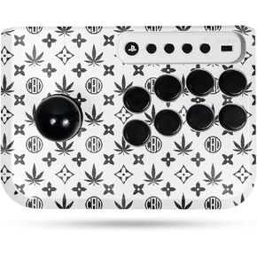 Carbon Fiber Gaming Skin Compatible with Hori Fighting Stick Mini (PS5, PS4, PC) - Acrylic Blue - Premium 3M Vinyl Protective Wrap Decal Cover - Easy to Apply | Crafted in The USA by MightySkins
