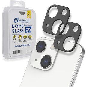 DOME GLASS [Whitestone Camera EZ] واقي كاميرا Apple iPhone 13 mini من Whitestone [تركيب بلمسة واحدة] واقي كاميرا مقاوم للخدش - عبوتان