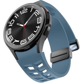 Magnetic No Gap Band Compatible with Samsung Galaxy Watch 7 FE 6 4 5 Band 40mm 44mm/Galaxy Watch 6 4 Classic Bands 47mm 43mm 42mm 46mm/Watch 5 Pro Band 45mm, Adjustable Silicone Sport Strap Men Women