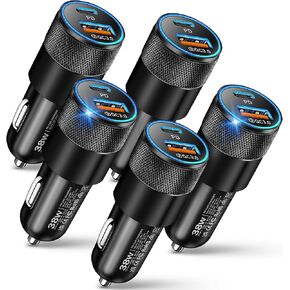 USB C Car Charger, 2 Pack 38W Dual Ports USB-C & USB-A Car Charger Adapter in Saudi Arabia