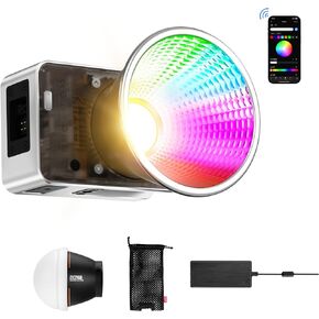ZHIYUN Molus X60 RGB COB LED Video Light, Portable Photography Lighting, ZY Vega APP Control (X60 RGB Standad)