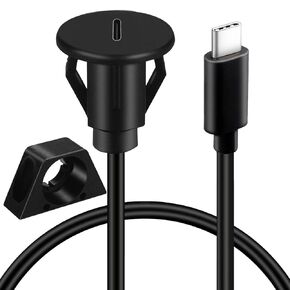 BATIGE Small Type C 3.0 Car Flush Mount Cable USB C 3.0 Panel Mount Male to Female Extension Cable for Car Truck Boat Motorcycle Dashboard 3ft