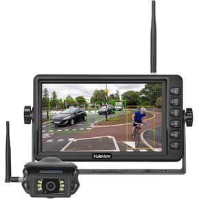 Haloview S7P AI System 720P HD RV Backup Camera Wireless Observation Camera System Built-in DVR Rearview and 7" Monitor System Adapter for Furrion Pre-Wired RV,Truck,Trailer,Truck,Camper,Van,Pickup