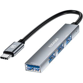 Essager USB C Hub with 4 USB 2.0 Port, Portable USBC Hub Multiport Adapter for iPad Pro MacBook Pro Acer Laptops with USB C Power Port (4 in 1 USB C)