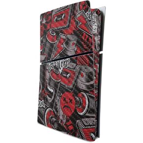 MightySkins Skin for PS5 Playstation 5 Slim Digital Edition Console Only - Red Hip Hop Protective, Durable, and Unique Vinyl Decal wrap Cover Easy to Apply Made in The USA