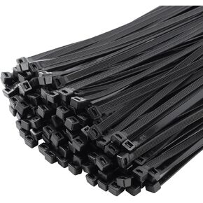 1000PCS 10 inch Black Zip Ties 75LBS Tensile Strength Self-Locking heavy duty UV Resistant Cable Tie Wraps for indoor and outdoor use(Black)