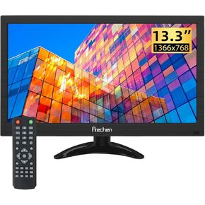 شاشة صغيرة محمولة 13.3 بوصة 1366 × 768 شاشة كمبيوتر صغيرة مع مدخل HDMI VGA AV BNC USB للكمبيوتر المحمول PS4 Xbox Ras Pi LED شاشة كمبيوتر، مكبر صوت مدمج، شاشة مطبخ، قابلة للتركيب in Kuwait