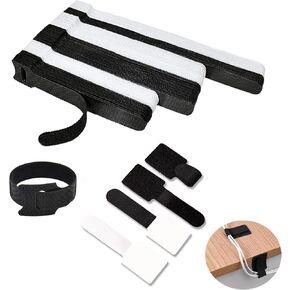 80 Reusable Cable Ties + 20 Strong Adhesive Backed Cable Ties, Multi-Purpose Cable Management Cable Ties Multiple Sizes - Great for Electronics, Home, Office and Data Center Cable Organizers