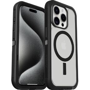 OtterBox iPhone 15 Pro Max Defender Series XT Case with MagSafe, Screenless, Rugged - Non-Retail Packaging - Clear/Pink
