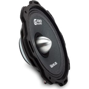 Genius Audio GPRO-M0865 6.5 Midrange Speakers, 300 Watts Max - 120 Watts RMS, Pro Audio, Steel Stam Basket Aluminum Bullet Car Audio Speaker, Neodymium Magnet, 4 Ohm, Reinforced Paper Cone (1 pc)