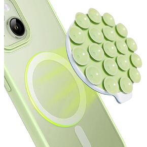 PKYAA Silicone Suction Cup Phone Mount, Magnetic Silicone Suction Phone Case Stand, Hands Free Mirror Shower Phone Holder, Perfect for TikTok/Ins/YouTube Videos Creators (White)