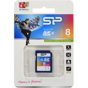 Silicon Power SP008GBSDH010V10 SDHC Card, 8 GB, Class 10