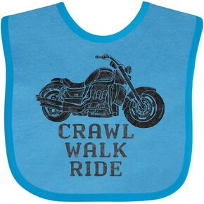 inktastic Crawl Walk Ride Motorcycle Baby Bib
