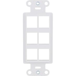 Legrand-On-Q WP3416-WH Keystone Decorator Insert Wall-Plate, 6-Port, White (10-Pack)
