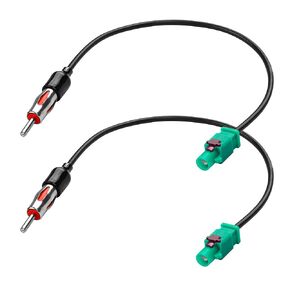 MEIRIYFA Car Universal Vehicle Radio Antenna Adapter,Fakra Z Male to DIN ISO Male Plug Antenna Connector Cable for Car Audio HD Radio Head Unit CD Media Receiver-30CM (2 PCS)