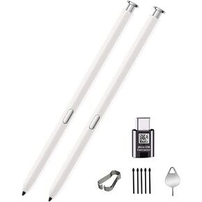 2PCS Galaxy Note 20 Stylus Pen Replacement for Galaxy Note 20 Note 20 Ultra 5G (Without Bluetooth) Stylus Touch S Pen Wite Type-c Adapter+Tips/Nibs+Eject Pin (Black)