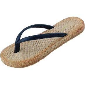 Women's Flip Flops Twine Mat Comfortable Summer Beach Walking Thong Cushion Sandals Slip On Indoor Outdoor
