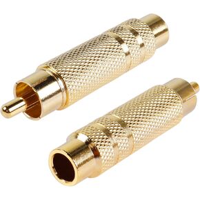 PNGKNYOCN RCA to 1/4 Inch Adapter, Gold Plated RCA Male Plug to 6.35mm 1/4 Inch TS Female Audio Converter for Amplifiers, Speaker and More(2 Pack)