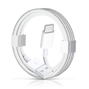 USB A to USB C Woven Cable for iPhone 16 15 Pro Max Car Charger, iPhone 15 Carplay Cable Car Carplay Cable Adapter iPad USB C Cord 10th Pro Air 5th 4th Mini 6th i 15 Pro Plus Car Charger Charging Cord