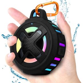 XLeader X8,Upgraded,IPX7 Waterproof Shower Bluetooth Speaker, Deep Bass,Small Portable Wireless Floating Speaker with Lights,Clip,2000mAh,for Pool,Beach,Camping,Kayak,Paddle board,Golf,Travel,Gifts...