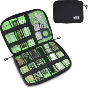 iiteeology حقيبة تخزين حزام الساعة الذكية، حقيبة تنظيم ملحقات حزام الساعة العالمية، حقيبة تخزين للسفر، جيب إضافي لشاحن Magsafe، كابل، سماعة الرأس، USB، بطاقات SD، أرجواني in Kuwait