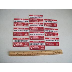 10 Home Security System Window Decals Stickers - Stock # 704