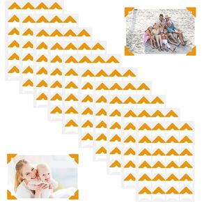 Photo Corners,240 Pcs Gold Photo Corners Self Adhesive for Scrapbooking,Photo Album Corner Stickers for DIY Scrapbook,Picture Corners for Journal,Photo Mounting Corners for Memory Book (10 Sheets)
