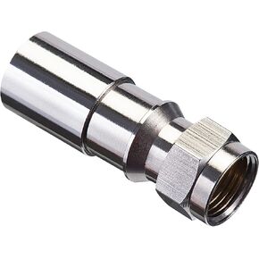 موصلات ضغط IDEAL Electrical 92-656 RTQ XR RG-6 F، موصلات ذكر F لتطبيقات الكابلات والأقمار الصناعية، 100 موصل، وعاء