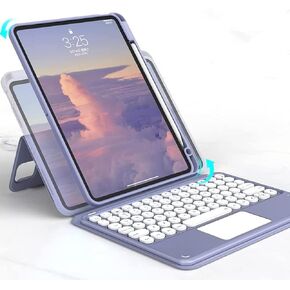iPad 9 8 7 iPad 10.2'' 9th 8th 7th Gen/ Air3 Pro10.5'' Keyboard Case Touchpad Horizontal/Vertical Kickstand Magnetic Detachable BT Keyboard Transparent back cover (iPad10.2''/10.5'', Dark Green)