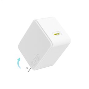 65W USB C Wall Charger, Fast Travel Charger, PD3.0 GaN III Charger with Foldable Plug, Compatible with iPhone 15 Pro/14 Pro Max/13/12, iPad Pro, MacBook Pro, Galaxy S23 Ultra/S22 and More