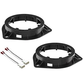 Premium 6+-Inch 6" 6.5" Front Door Speaker Install Adapter Mount Bracket Plates + Speaker Wire Harness for Toyota: 2003-2007 Sequoia and 2004 2005 2006 Tundra Crew Cab