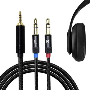 okcsc Upgrade Replacement Cable 4.4MM for Hifiman Sundara/ANANDA-BTHE4XX/HE-400i/560/OneOdio Pro-10 Headphone Gold-Plated Dual 3.5mm Jack Male Cable for Sony NW-ZX300A/ZX505WM1Z/FiiO M11 Plus 4.3ft