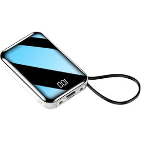 Portable Charger 20000 mAh Power Bank PD 20W Fast Charging Portable Charger LED Mirror Display Screen Slim Portable Phone Charger for iPhone 15/14/13 Pro iPad AirPods 432 Black
