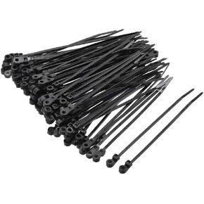 uxcell Mount Head Cable Zip Ties 4 Inch Screw Hole Nylon Wire Strap Black 100pcs