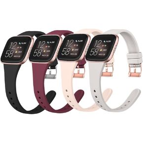 Tobfit Slim Sport Watch Bands Compatible with Fitbit Versa 2 Bands for Women Men, Silicone Replacement Wristbands Straps Compatible for Fitbit Versa 2 / Fitbit Versa/Versa Lite/Versa SE, 3 Pack