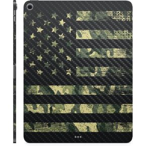 Carbon Fiber Tablet Skin Compatible with Apple iPad Air 11 (M2) 2024 - American Camo - Premium 3M Vinyl Protective Wrap Decal Cover - Easy to Apply | Crafted in The USA by MightySkins