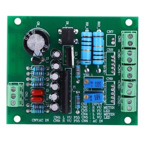 AC 12V Stereo VU Meter Driver Board Amplifier DB Audio Level Meter Mute Double Sided Professional Audio VU Drive IC 55x66mm / 2.17x2.6in
