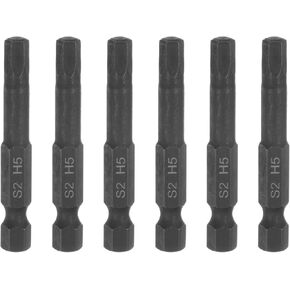 3Pcs 6mm Magnetic Impact Hex Head Wrench Drill Bit Metric 1/4" Hex Shank S2 Steel 2" Long for Power Drills Impact Drivers, Black