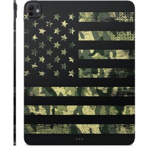 Carbon Fiber Skin Compatible with Apple iPad Pro 11 (M4) 2024 - American Camo - Premium 3M Vinyl Protective Wrap Decal Cover - Easy to Apply | Crafted in The USA by MightySkins in Saudi Arabia