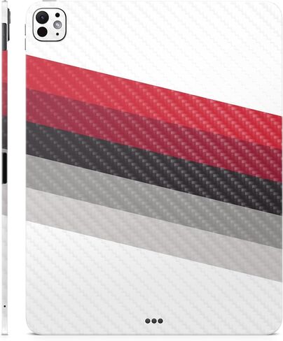 Carbon Fiber Tablet Skin Compatible with Apple iPad Pro 11 (M4) 2024 - Slant Stripes - Premium 3M Vinyl Protective Wrap Decal Cover - Easy to Apply | Crafted in The USA by MightySkins in Saudi Arabia