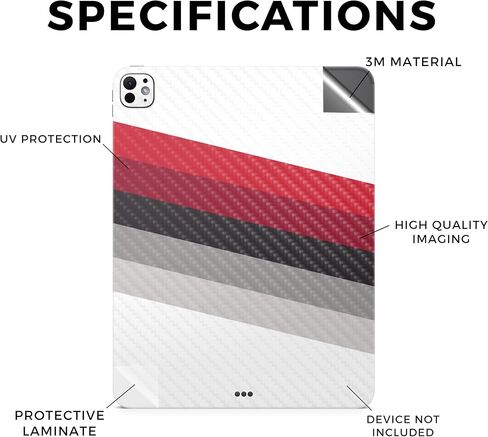 Carbon Fiber Tablet Skin Compatible with Apple iPad Pro 11 (M4) 2024 - Slant Stripes - Premium 3M Vinyl Protective Wrap Decal Cover - Easy to Apply | Crafted in The USA by MightySkins in Saudi Arabia